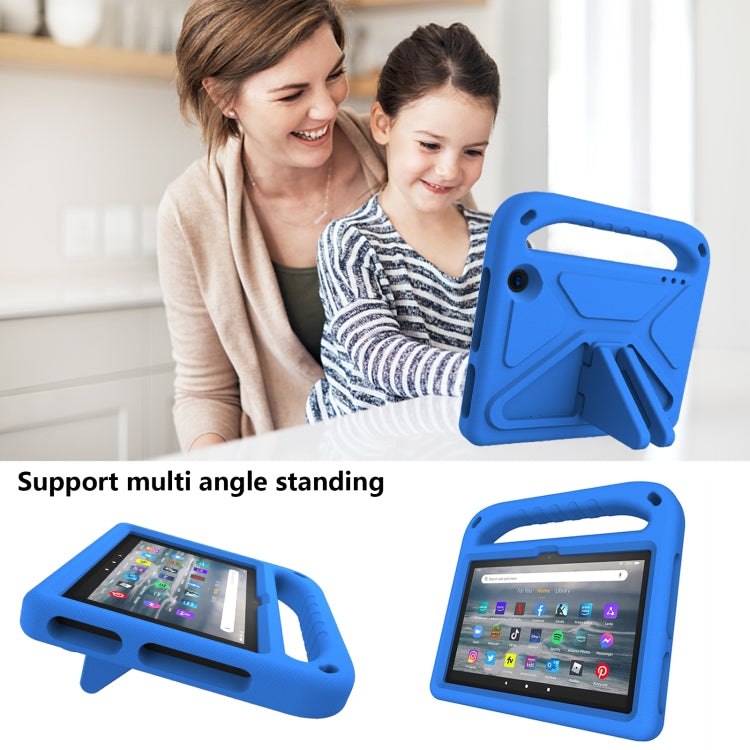 For Amazon Fire 7 2022 Handle EVA Shockproof Tablet Case with Triangle Holder(Blue) by bashfashion