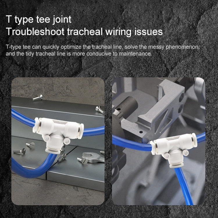 PEG10-6 LAIZE PW T-type Tee Reducing Pneumatic Quick Fitting Connector by LAIZE
