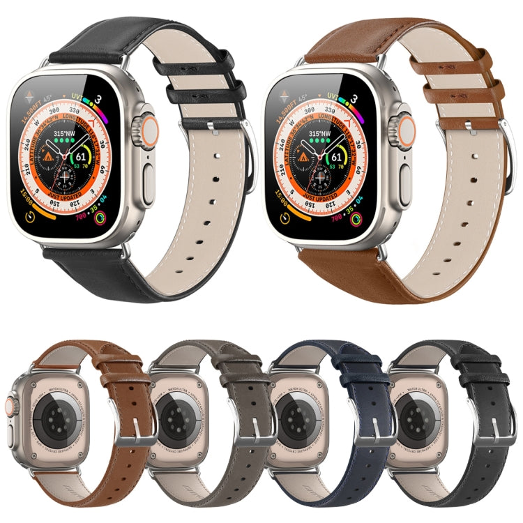 For Apple Watch 3 42mm DUX DUCIS YS Series Genuine Leather Watch Band(Blue) by DUX DUCIS