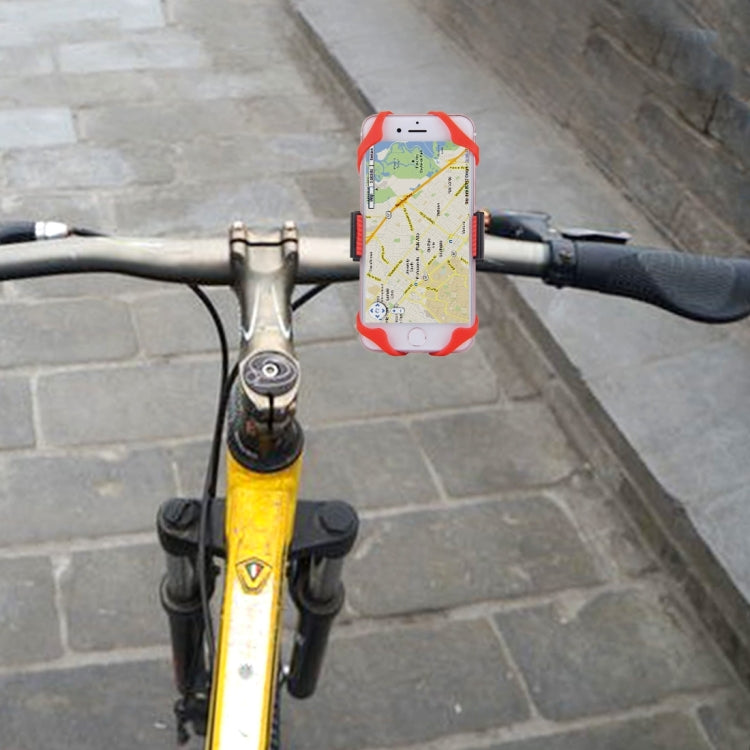 360 Degree Rotation Bicycle Phone Holder with Flexible Stretching Clip for iPhone 7 & 7 Plus / iPhone 6 & 6 Plus / iPhone 5 & 5C & 5s(Red) by bashfashion