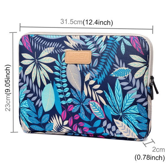 Lisen 12 inch Sleeve Case Colorful Leaves Zipper Briefcase Carrying Bag for iPad, Macbook, Samsung, Lenovo, Sony, DELL Alienware, CHUWI, ASUS, HP, 12 inch and Below Laptops / Tablets(Blue) by bashfashion