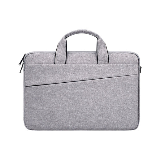 ST03S 15.4 inch Double Side Pockets Wearable Oxford Cloth Soft Handle Portable Laptop Tablet Bag(Grey) by bashfashion