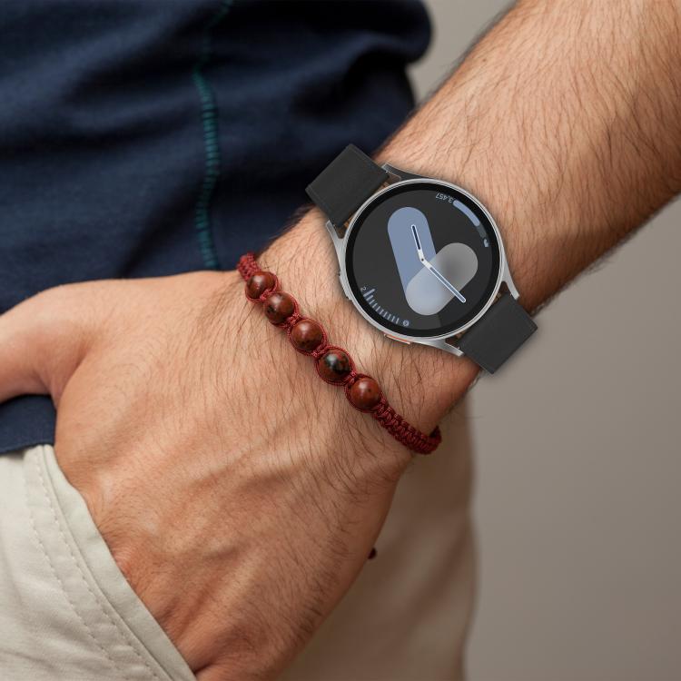 For Samsung Galaxy Watch 7 Press Button 20mm Leather Watch Band(White) by bashfashion