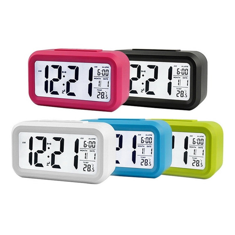 Temperature Type Lazy Snooze Alarm Mute Backlit Electronic Clock(White) by bashfashion