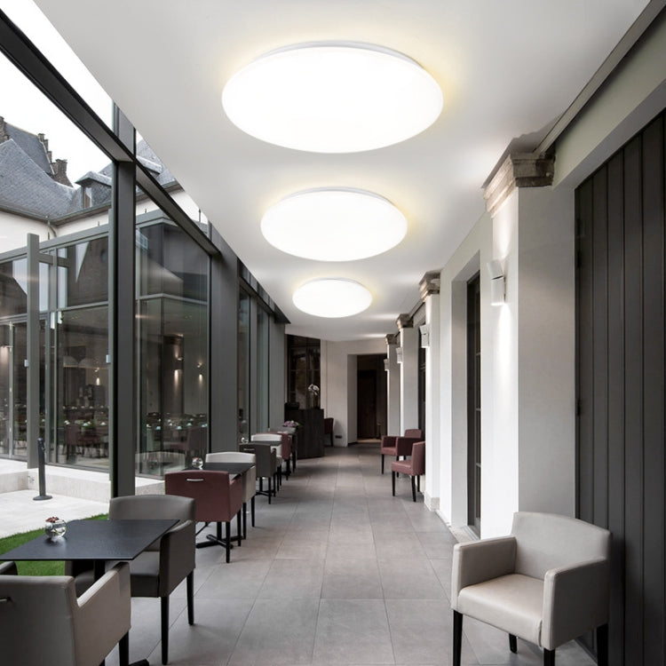 LED Sound Light Control Ceiling Lamp Round Corridor Intelligent Sensor Lamp, Power source: 18W 350mm(Warm White) by bashfashion