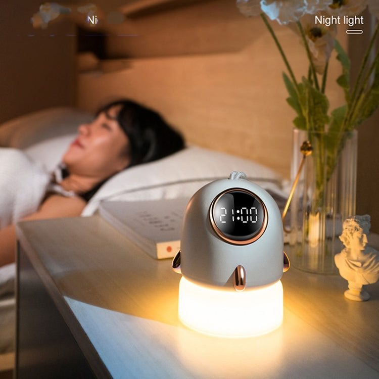 TW-L47 Small Rocket Portable Clock LED Projection Lamp(Beige) by bashfashion