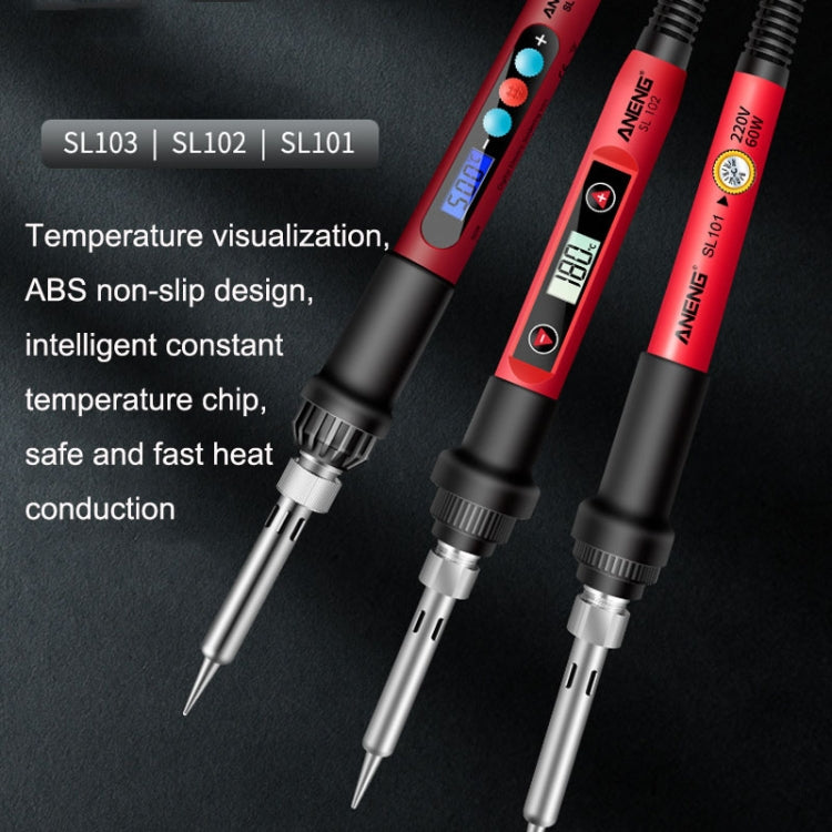 ANENG SL101 17pcs/set Rotary Thermostat Household Constant Temperature Soldering Iron Set 60W Internal Heat Welding Tool Kit(EU Plug) by ANENG
