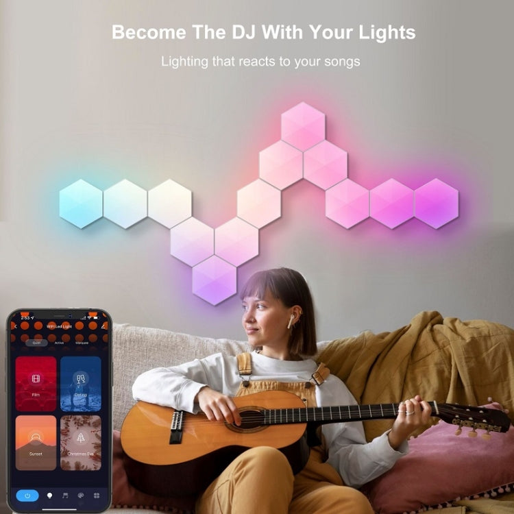 Gaming Ambient Light Smart Chiclet Backdrop Quantum Wall Light, Versions: Bluetooth(3 PCS/Set) by bashfashion
