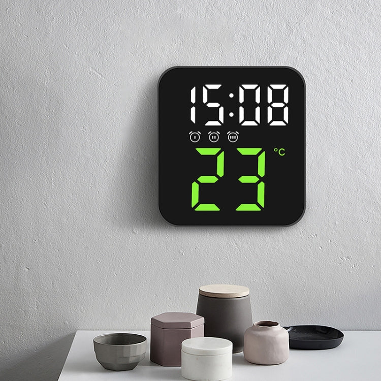 Simple Temperature Display Clock Three Alarm Clock Porch Wall Clock(Orange Lamp) by bashfashion