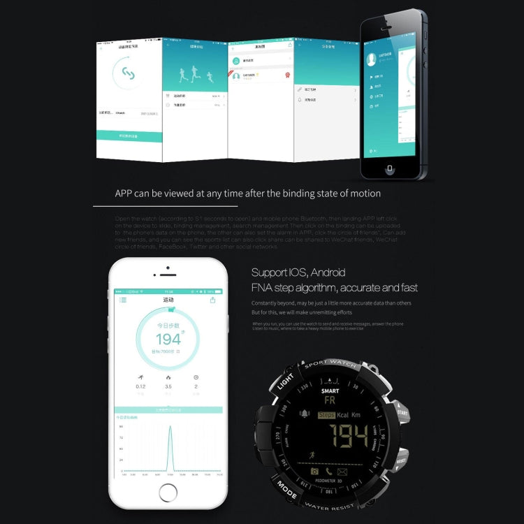 Lokmat MK16 LCD Screen 50m Waterproof Smart Watch, Support Information Reminder / Remote Camera / Walking Motion Monitor(Red) by Lokmat