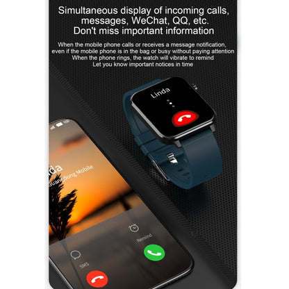 E86 1.7 inch TFT Color Screen IP68 Waterproof Smart Watch, Support Blood Oxygen Monitoring / Body Temperature Monitoring / AI Medical Diagnosis, Style: TPU Strap(Blue) by bashfashion