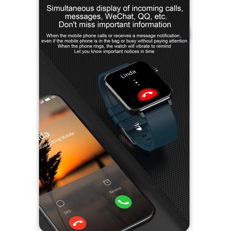 E86 1.7 inch TFT Color Screen IP68 Waterproof Smart Watch, Support Blood Oxygen Monitoring / Body Temperature Monitoring / AI Medical Diagnosis, Style: TPU Strap(Black) by bashfashion