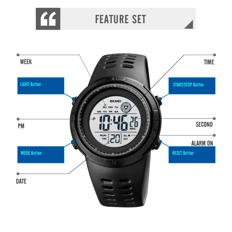 SKMEI 1773 Triplicate Round LED Dual Time Digital Display Colorful Backlight Electronic Watch(Black) by SKMEI