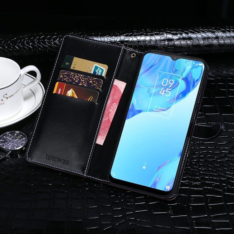 For TCL 20B idewei Crocodile Texture Horizontal Flip Leather Phone Case(Black) by idewei