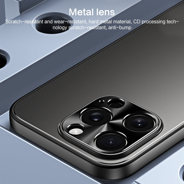 For iPhone 15 Pro Max R-JUST RJ-61 Electroplating Frosted TPU + PC Phone Case with Holder(Grey) by R-JUST