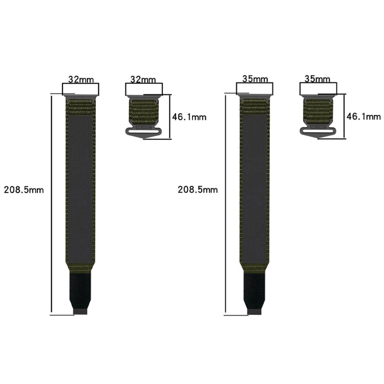 For Apple Watch Series 10 46mm Nylon Hook And Loop Fastener Watch Band(Army Green) by bashfashion