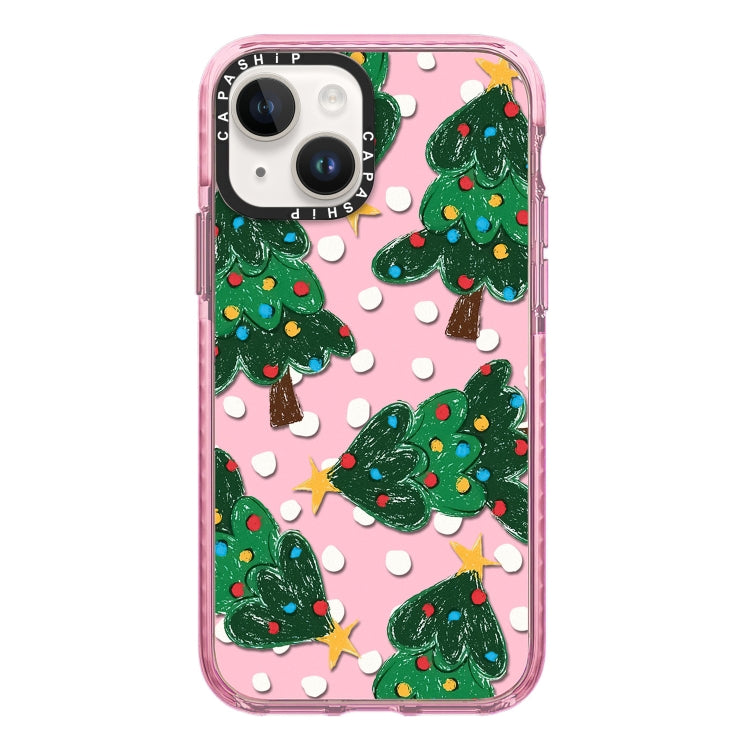 For iPhone 13 mini Simple Illustration Pattern Full Coverage Phone Case(Christmas Tree A) by bashfashion