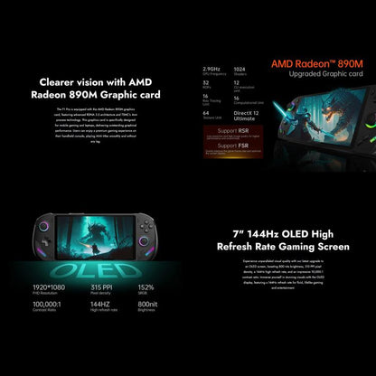 ONE-NETBOOK OneXPlayer F1 Pro 7 inch Handheld Game Console, 64GB+4TB, Windows 11 AMD Ryzen AI 9 HX 370 CPU(UK Plug) by ONE-NETBOOK