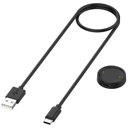 For Amazfit Bip 6 / Active 2 USB-C / Type-C Interface Adapter Split Smart Watch Charging Cable Set, Length: 1m(Black) by bashfashion