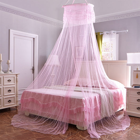 Household Circular Suspended Ceiling Mosquito Net Princess Tents(Light Pink) by bashfashion