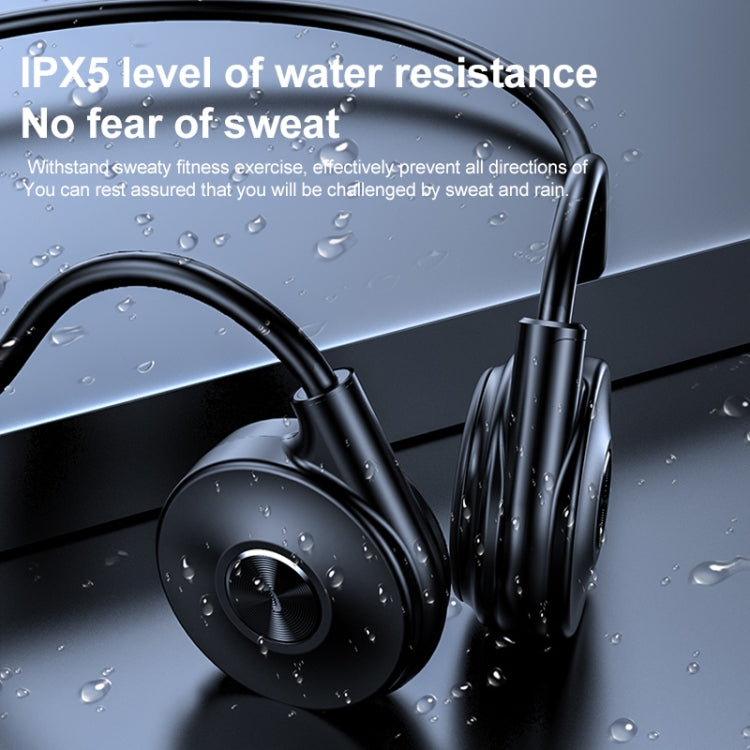 M-1 Back-mounted Touch Noise Reduction Bone Conduction Bluetooth Earphone with Detachable Microphone (Blue) by bashfashion