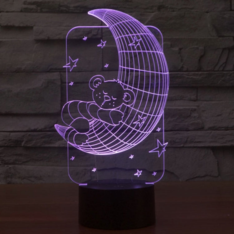Moon Bears Style 3D Touch Switch Control LED Light , 7 Color Discoloration Creative Visual Stereo Lamp Desk Lamp Night Light by bashfashion