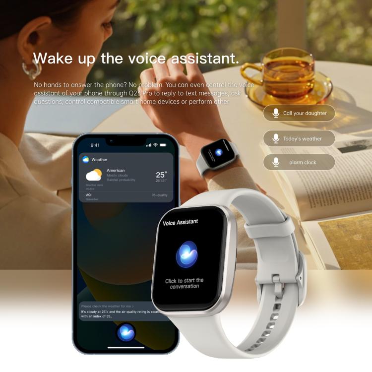 Q23 Pro 1.83 inch Color Screen IP68 Waterproof Bluetooth Call Smart Watch, Support Health Monitoring(Wine Red) by bashfashion