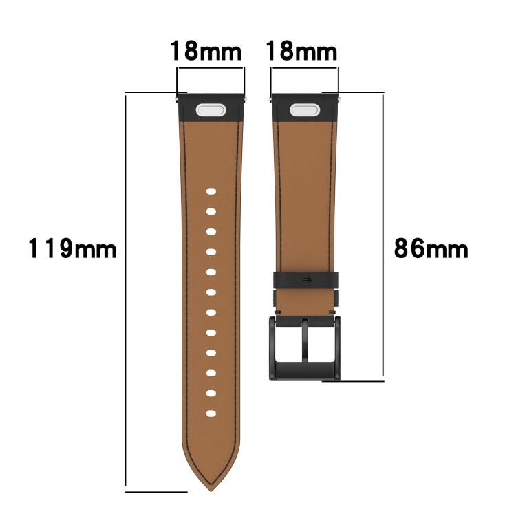 For Huawei Watch GT5 Pro 42mm Press Button 18mm Leather Watch Band(Brown) by bashfashion