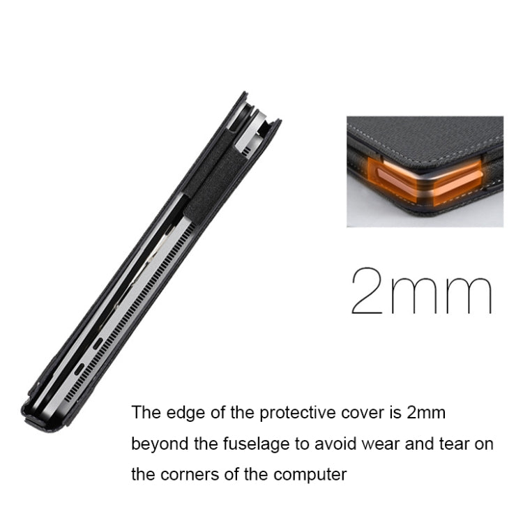 Leather All-inclusive Anti-drop Protective Case For Microsoft Surface Laptop Studio(Herringbone-Dark Gray) by bashfashion