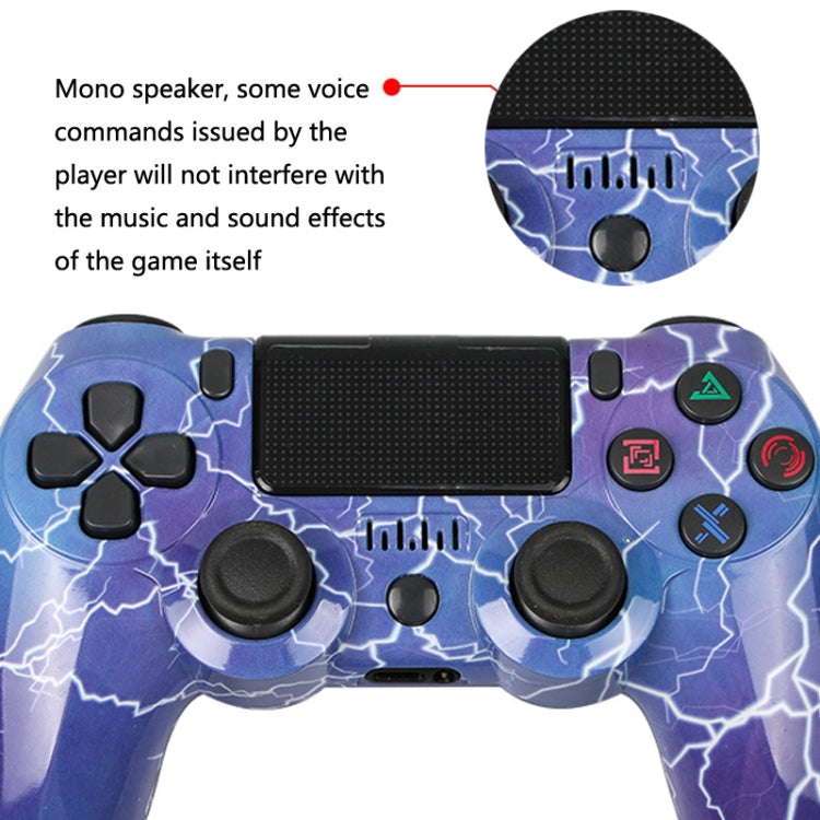 For PS4 Wireless Bluetooth Game Controller With Light Strip Dual Vibration Game Handle(Blue) by bashfashion