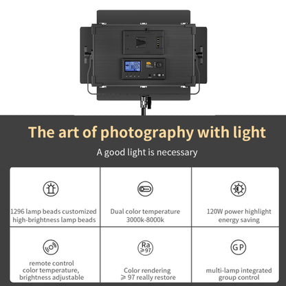 Pixel P45pro High Bright Dual Color Temperature Fill Light 120W Normal Bright Studio Camera Soft Light(A Set With EU Plug Adaptor) by Pixel