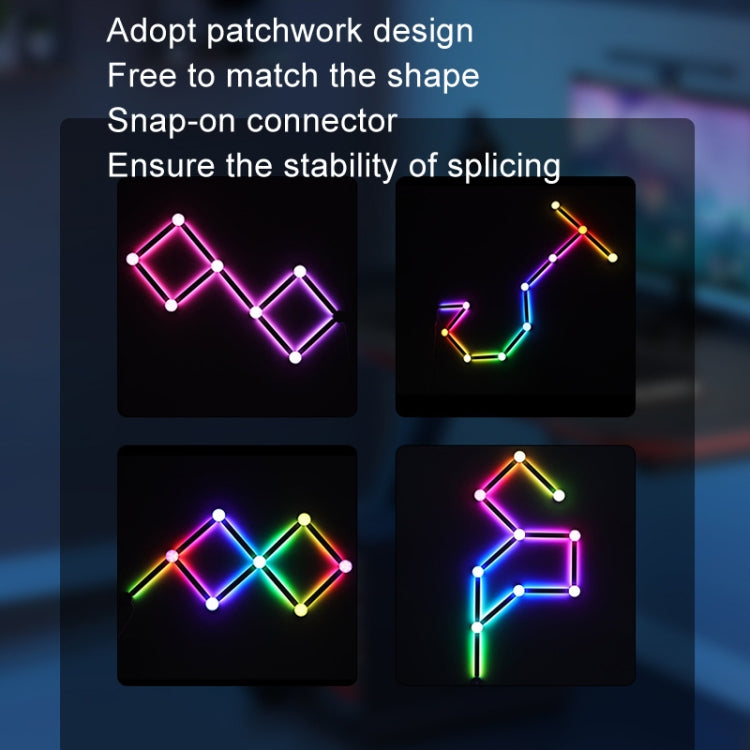 JSK-P30 9 Sections Smart WiFi Bluetooth Splicing Atmosphere Light Sound Control Constellation Light Support Amazon Alexa / Google Assistant / DuerOS US Plug(White) by bashfashion