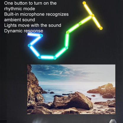 JSK-P30 9 Sections Smart WiFi Bluetooth Splicing Atmosphere Light Sound Control Constellation Light Support Amazon Alexa / Google Assistant / DuerOS US Plug(White) by bashfashion