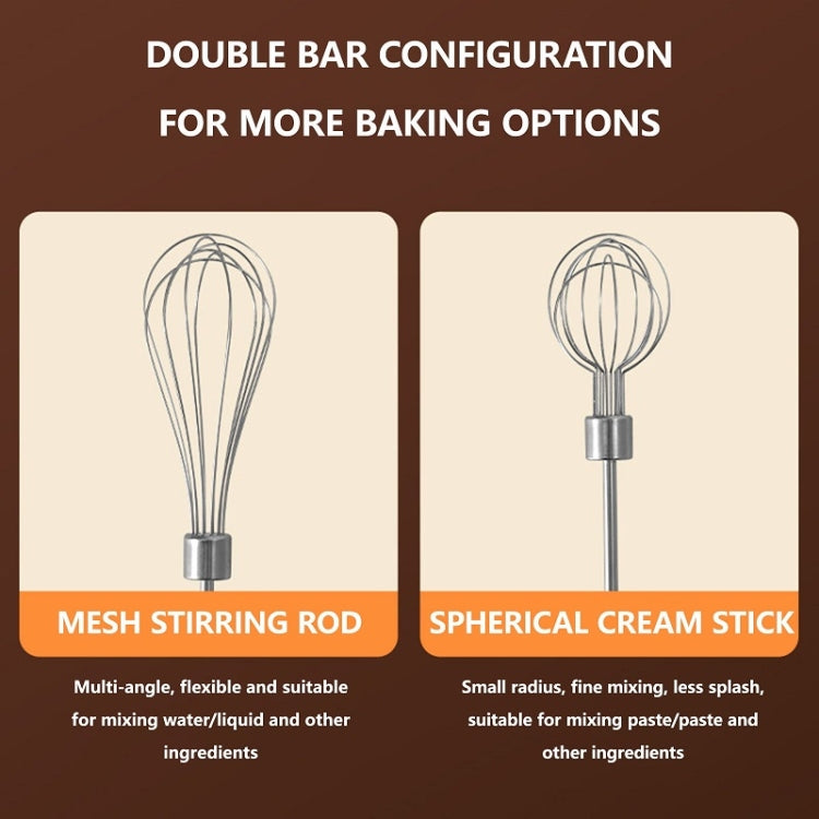 Wireless Mini Handheld Multi-Function Electric Stirring Mixer, Color: Double Stick Beige(5 Gear) by bashfashion