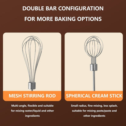 Wireless Mini Handheld Multi-Function Electric Stirring Mixer, Color: Double Stick Beige(5 Gear) by bashfashion