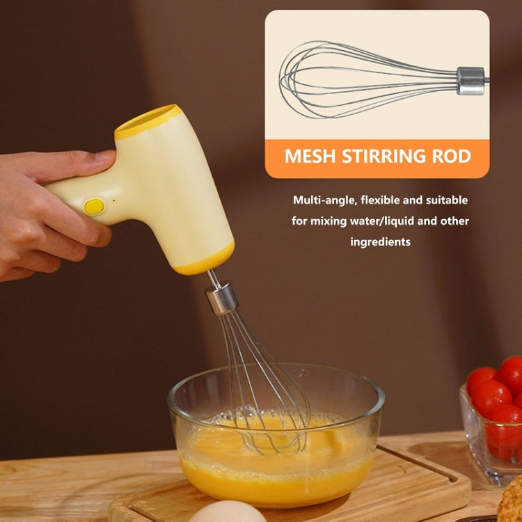 Wireless Mini Handheld Multi-Function Electric Stirring Mixer, Color: Double Stick Beige(5 Gear) by bashfashion