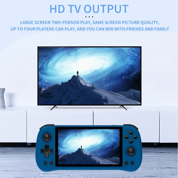 POWKIDDY X55 Game Console 5.5 Inch 1280 X 720 IPS Screen RK3566 Linux System Open-Source Retro Video Player 16GB+64GB(Blue) by POWKIDDY