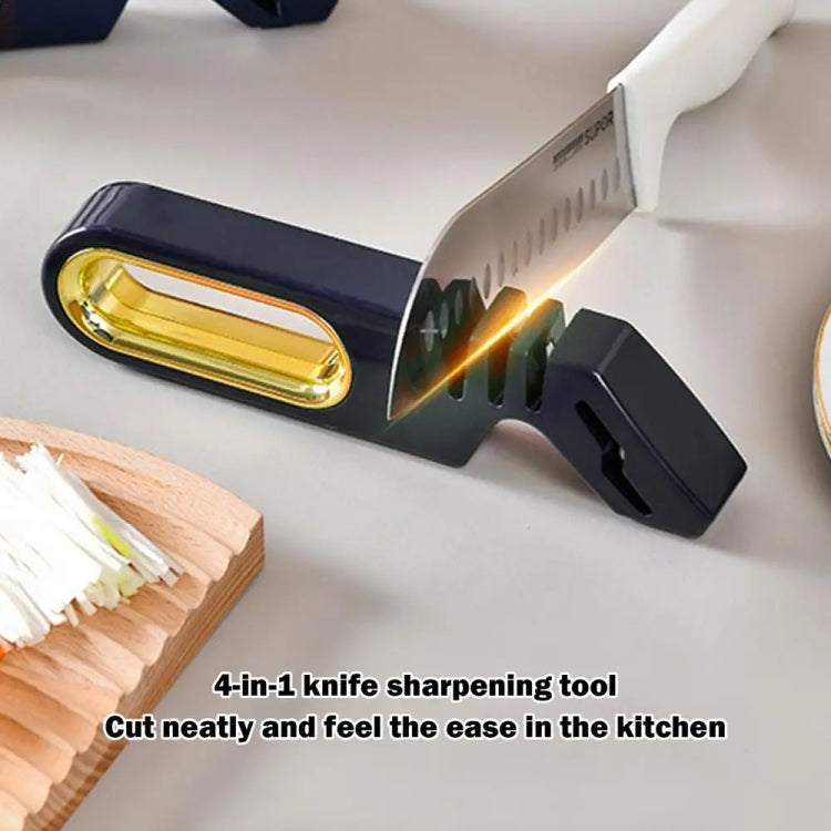 4 In 1 Knife Sharpener 4-Stage Kitchen Quick Sharpening Stone Manual Sharpening Tool(Orange) by bashfashion