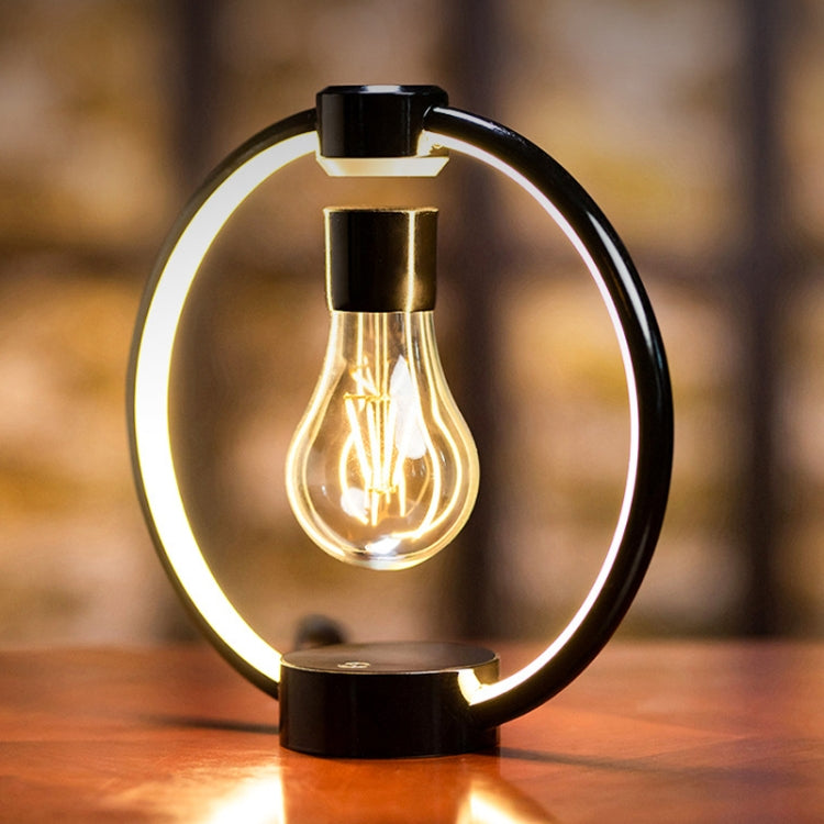 Magnetic Levitation Light Bulb Table Lamp Desktop Ambient Luminous Night Light, Specification: US Plug(Light Color) by bashfashion