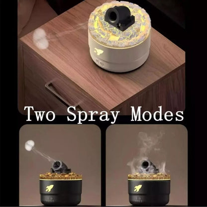 Turret Shape Aromatherapy Humidifier With 3-speed Timer 7-color Atmosphere Light USB Plug Black by bashfashion