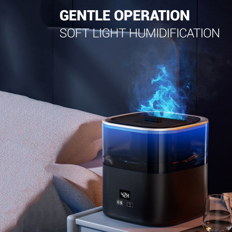 JSQ-58 1.1L large Capacity Digital Display Flame Atomization Humidifier, Color: Matt Black(UK Plug) by bashfashion
