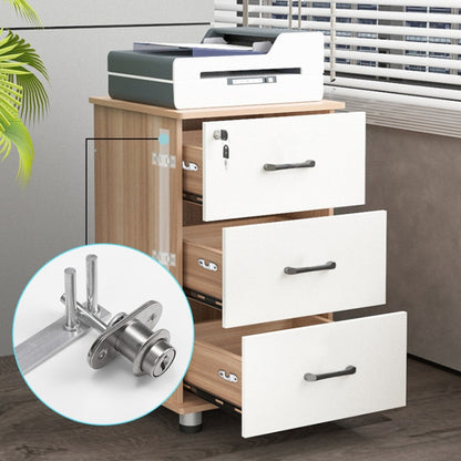 Home Office Desk Drawer Triple Connect File Cabinet Lock, Style: Front White by bashfashion