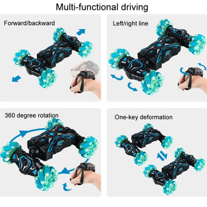 2.4G Spray RC Car Gesture Sensor Music Lights Twist Stunt Drift Car Double Side Driving Buggy Toy, Color: Handle+Watch RC Green by bashfashion