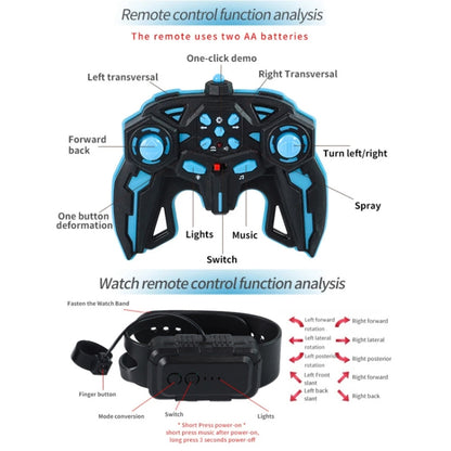 2.4G Spray RC Car Gesture Sensor Music Lights Twist Stunt Drift Car Double Side Driving Buggy Toy, Color: Handle+Watch RC Blue by bashfashion