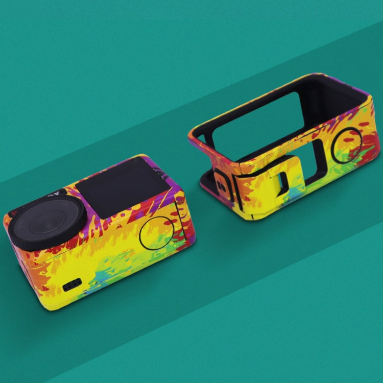 For DJI Action 4 Motion Camera Stickers All Inclusive Photo Frame Color Changing Stickers Accessories, Style: AC4-13 Snake Scale Black by bashfashion