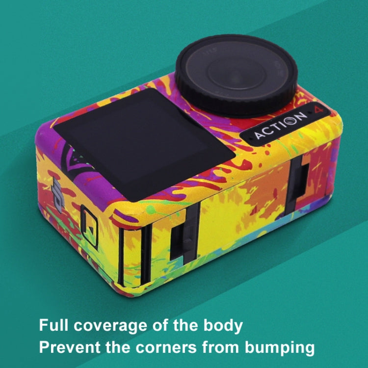 For DJI Action 4 Motion Camera Stickers All Inclusive Photo Frame Color Changing Stickers Accessories, Style: AC4-14 Snake Scale White by bashfashion