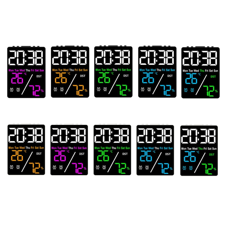 Multifunctional Temperature / Humidity Display Electronic Alarm Clock, Color: Three-color White by bashfashion